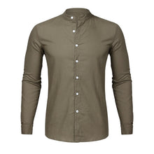 Load image into Gallery viewer, Dropshipping Fashion Men's Casual O-Neck Button Solid Beach Long Sleeve Top Blouse Casual Dress Women Korea style