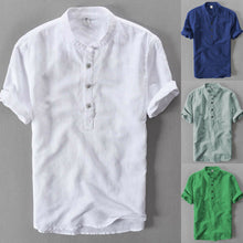 Load image into Gallery viewer, New Luxury Men's Slim Fit Shirt Short Sleeve Stylish Casual Blouse shirt Tops