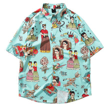 Load image into Gallery viewer, Men Holiday Shirt Polyester Print Male Hawaiian Beach Shirts Summer Short Sleeve Printing Loose Shirts
