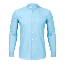 Load image into Gallery viewer, Dropshipping Fashion Men&#39;s Casual O-Neck Button Solid Beach Long Sleeve Top Blouse Casual Dress Women Korea style
