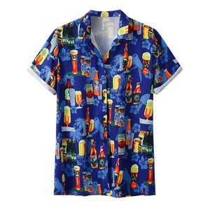Stylish Men Beer Festival Printed Hot Style hawaiian Shirt With Short Sleeves M-3XL camisa masculina camisas hombre Dropshipping