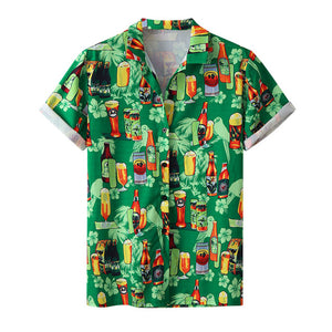 Stylish Men Beer Festival Printed Hot Style hawaiian Shirt With Short Sleeves M-3XL camisa masculina camisas hombre Dropshipping